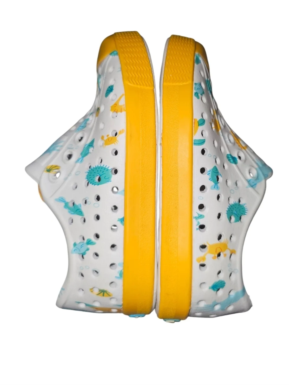 Native Kids White & Yellow Sea Life Slip-On Shoes